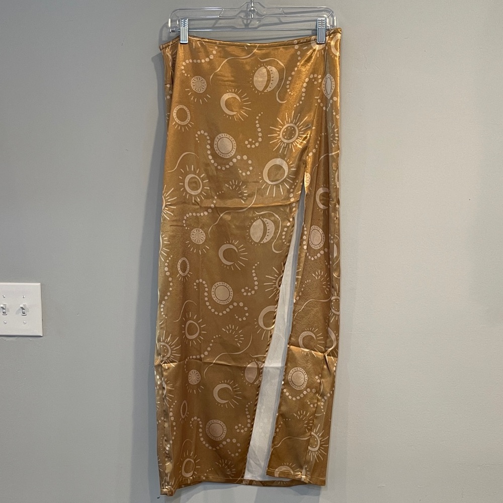 Free People Gold Celestial Skirt Size 8 - Picture 4 of 9